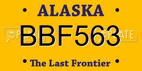 BBF563 Alaska License Plate
