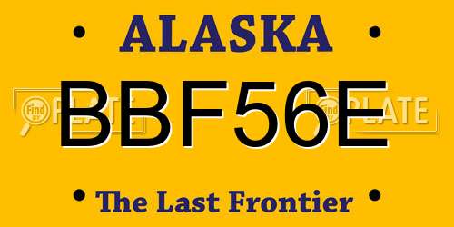 BBF56E Alaska License Plate