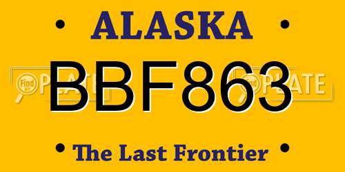 BBF863 Alaska License Plate
