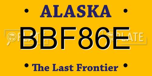 BBF86E Alaska License Plate