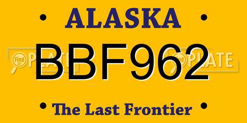 BBF962 Alaska License Plate