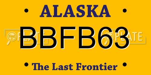 BBFB63 Alaska License Plate