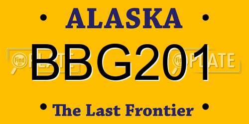 BBG201 Alaska License Plate