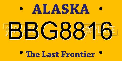 BBG8816 Alaska License Plate