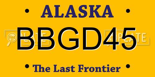 BBGD45 Alaska License Plate