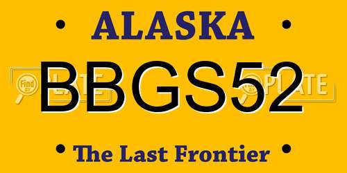 BBGS52 Alaska License Plate