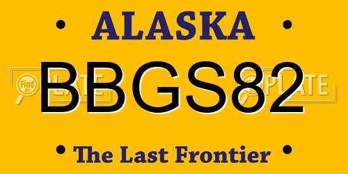 BBGS82 Alaska License Plate