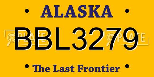 BBL3279 Alaska License Plate
