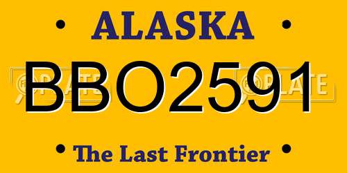 BBO2591 Alaska License Plate