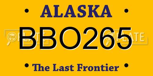 BBO265 Alaska License Plate