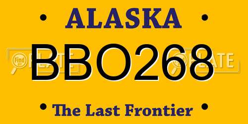 BBO268 Alaska License Plate
