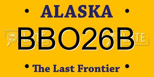 BBO26B Alaska License Plate