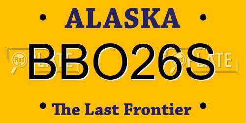 BBO26S Alaska License Plate