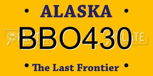 BBO430 Alaska License Plate