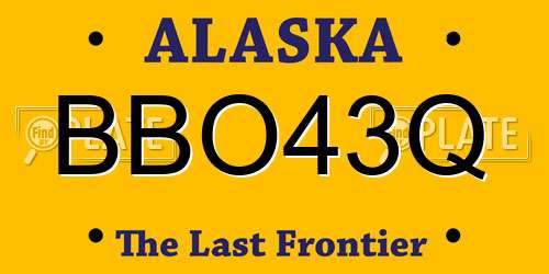 BBO43Q Alaska License Plate