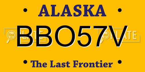 BBO57V Alaska License Plate
