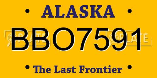 BBO7591 Alaska License Plate