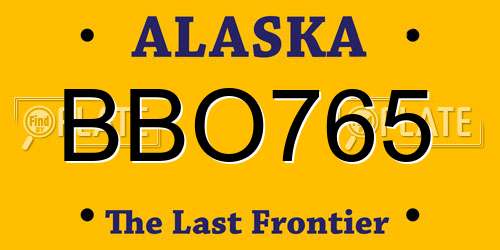BBO765 Alaska License Plate