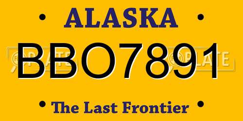 BBO7891 Alaska License Plate