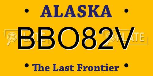 BBO82V Alaska License Plate