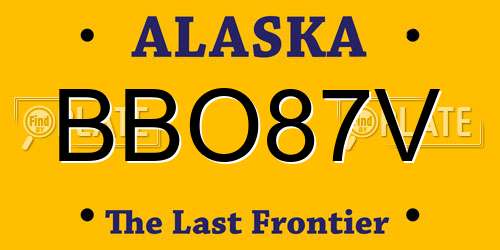 BBO87V Alaska License Plate