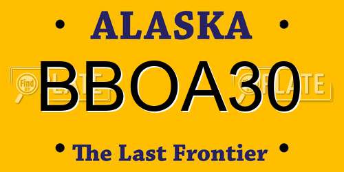 BBOA30 Alaska License Plate