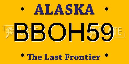 BBOH59 Alaska License Plate