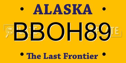 BBOH89 Alaska License Plate