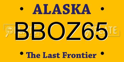 BBOZ65 Alaska License Plate