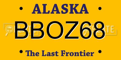 BBOZ68 Alaska License Plate