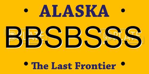 BBSBSSS Alaska License Plate