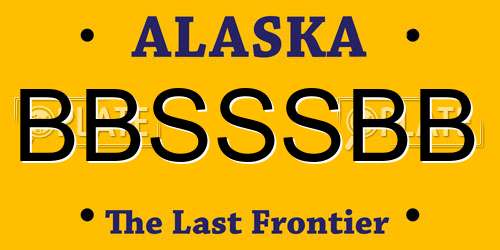 BBSSSBB Alaska License Plate