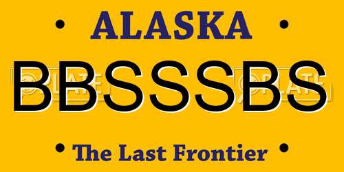 BBSSSBS Alaska License Plate