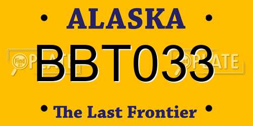 BBT033 Alaska License Plate