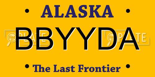 BBYYDA Alaska License Plate
