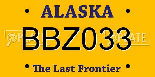 BBZ033 Alaska License Plate