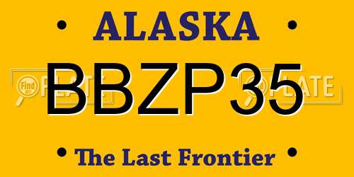 BBZP35 Alaska License Plate