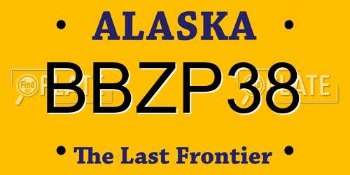 BBZP38 Alaska License Plate
