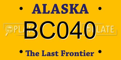 BC040 Alaska License Plate