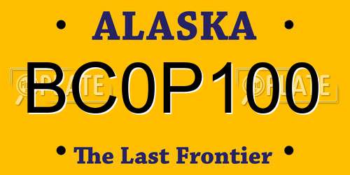 BC0P100 Alaska License Plate