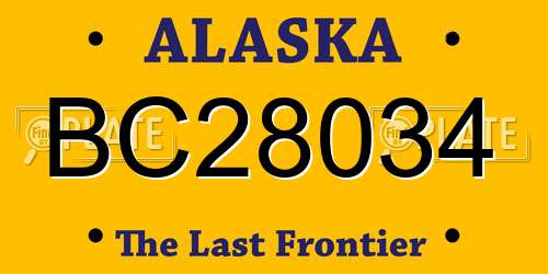 BC28034 Alaska License Plate