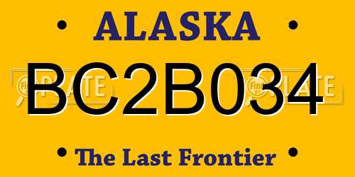 BC2B034 Alaska License Plate