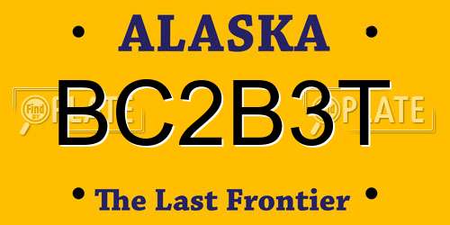 BC2B3T Alaska License Plate