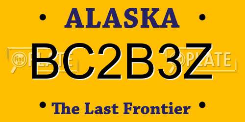 BC2B3Z Alaska License Plate