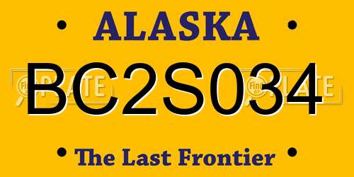 BC2S034 Alaska License Plate