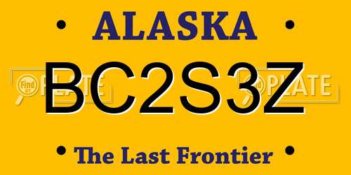 BC2S3Z Alaska License Plate