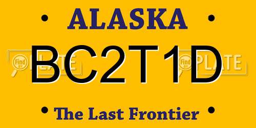 BC2T1D Alaska License Plate