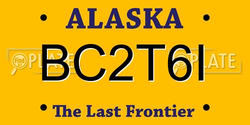 BC2T6I Alaska License Plate