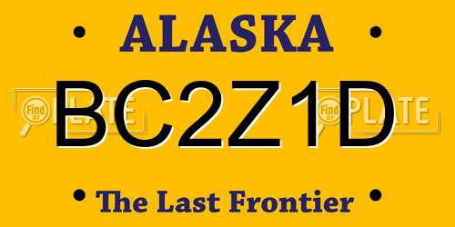 BC2Z1D Alaska License Plate