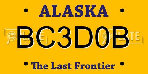 BC3D0B Alaska License Plate